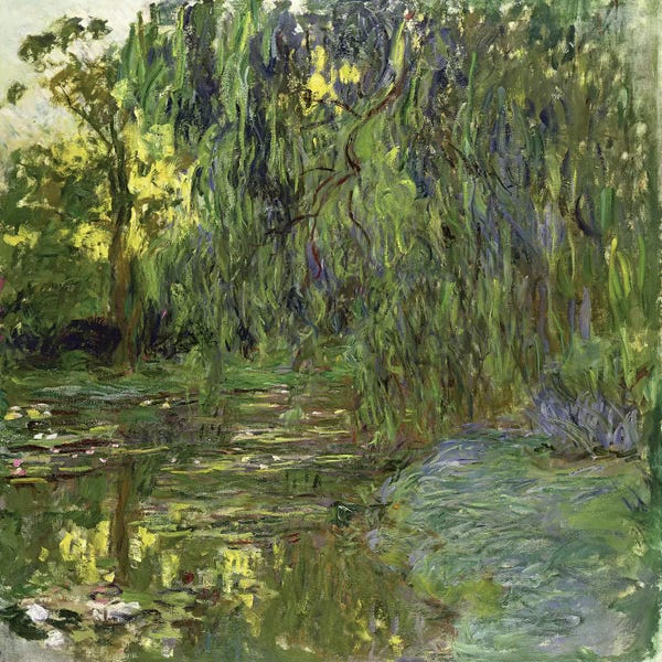 Claude Monet: Weeping Willows, The Waterlily Pond at Giverny, c.1918  by Claude Monet