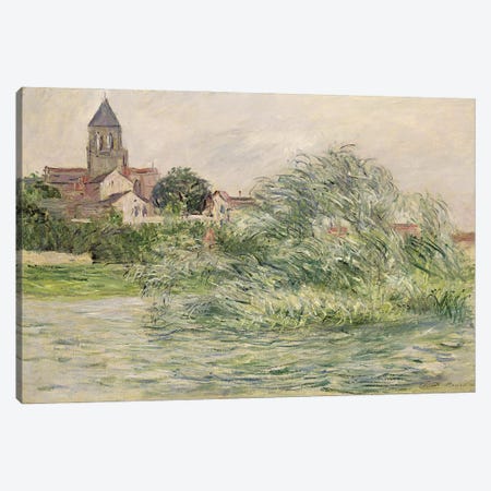 The Church and the Seine at Vetheuil, 1881  Canvas Print #BMN2578} by Claude Monet Canvas Art