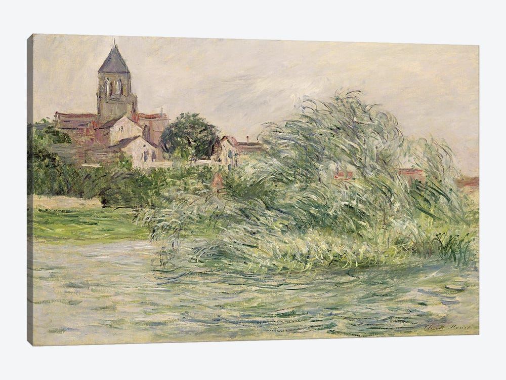 The Church and the Seine at Vetheuil, 1881  by Claude Monet 1-piece Canvas Art