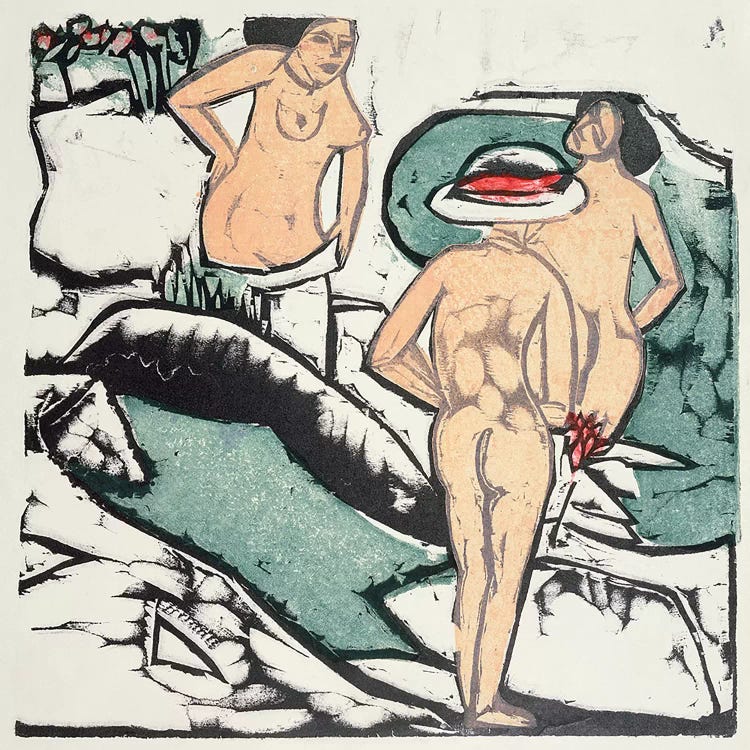 Nude Women  by Ernst Ludwig Kirchner wall art