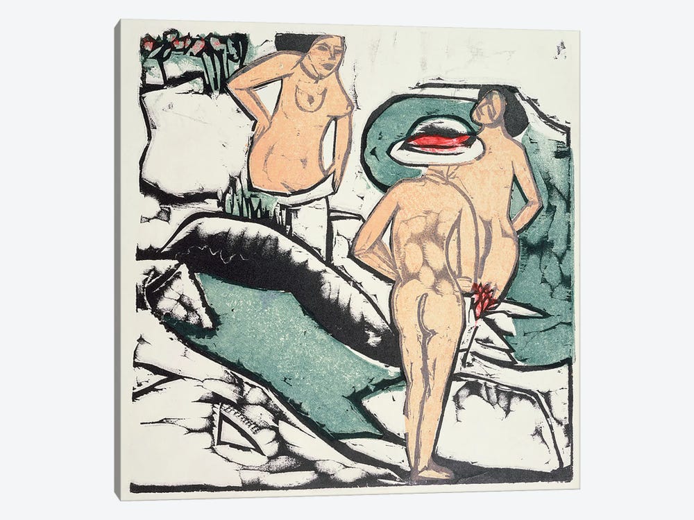 Nude Women  by Ernst Ludwig Kirchner 1-piece Canvas Wall Art
