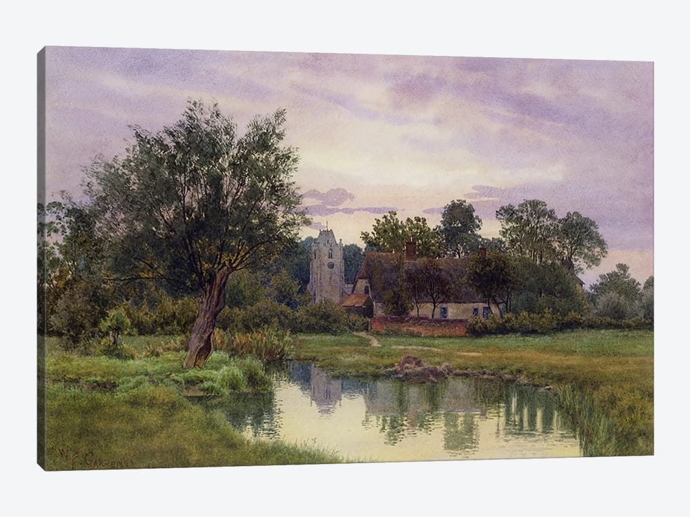 Evening, Hemingford Grey Church, Huntingdonshire  1-piece Canvas Art