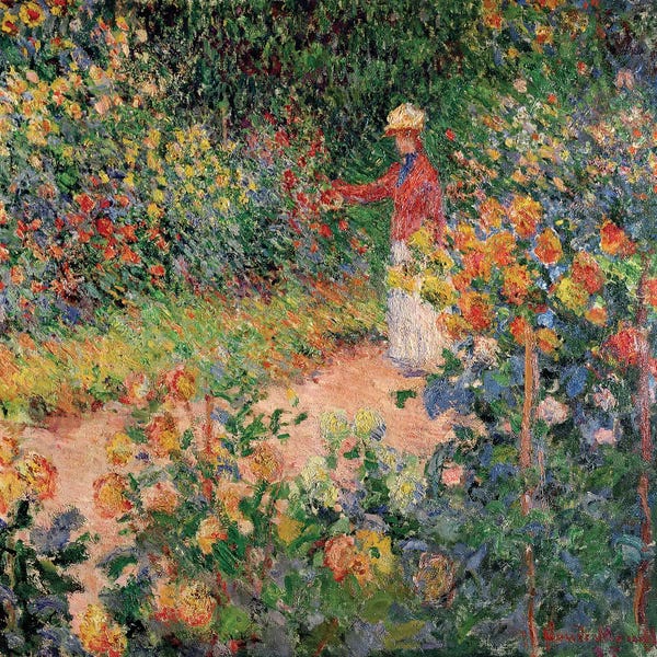 Claude Monet: Garden at Giverny, 1895  by Claude Monet