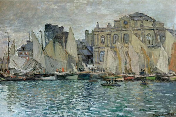 Sailboats: View of Le Havre, 1873  by Claude Monet