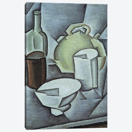 Still Life with a Bottle of Wine and an Earthenware Water Jug, 1911  Canvas Print #BMN2610} by Juan Gris Art Print