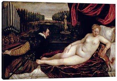 Venus and the Organist, c.1540-50  Canvas Art Print - Renaissance Art