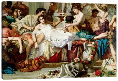 The Romans of the Decadence, detail of the central group, 1847   Canvas Art Print