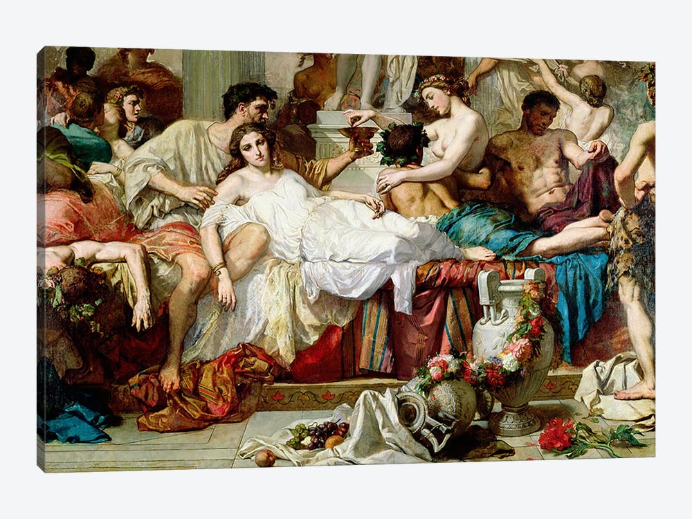 The Romans of the Decadence, detail of the central group, 1847   by Thomas Couture 1-piece Art Print