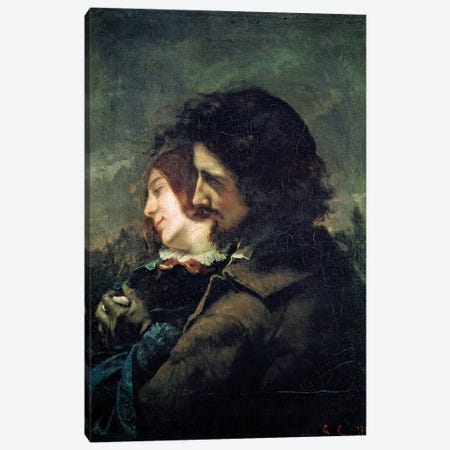 The Happy Lovers, 1844  Canvas Print #BMN2637} by Gustave Courbet Canvas Wall Art