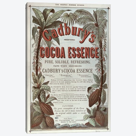 Advertisement for 'Cadbury's Cocoa Essence', from 'The Graphic', 1878  Canvas Print #BMN2645} by English School Canvas Art Print