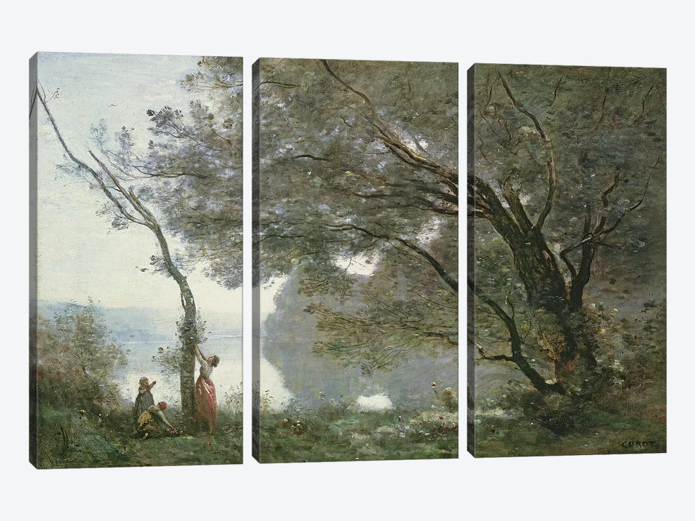 Souvenir de Mortefontaine, 1864  by Jean-Baptiste-Camille Corot 3-piece Canvas Print
