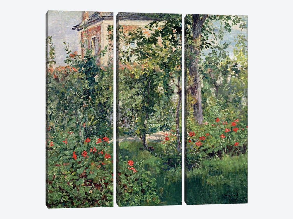 The Garden at Bellevue, 1880  3-piece Canvas Artwork