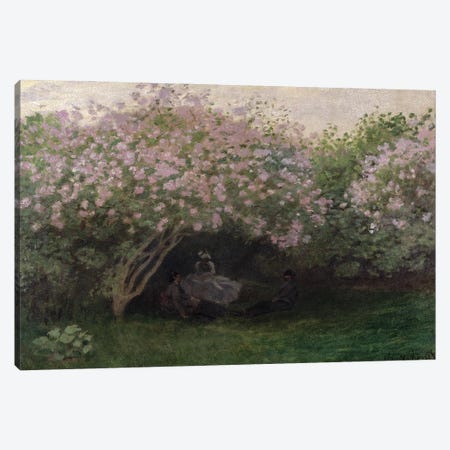 Lilacs, Grey Weather, 1872  Canvas Print #BMN2662} by Claude Monet Canvas Wall Art