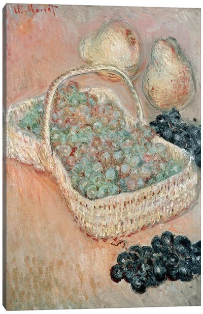 The Basket of Grapes, 1884  Canvas Art Print - Grape Art