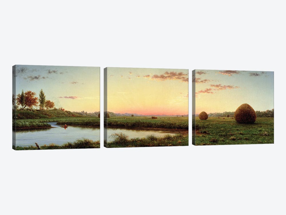 Haystacks on the Newburyport Marshes, 1862  by Martin Johnson Heade 3-piece Canvas Artwork