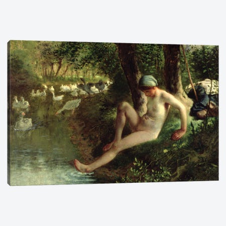 The Bather, 1863  Canvas Print #BMN2678} by Jean-Francois Millet Canvas Print