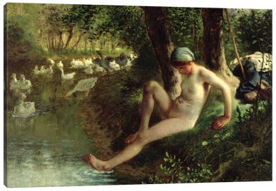 The Bather, 1863  Canvas Art Print - Jean Francois Millet
