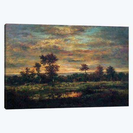 Pond at the Edge of a Wood  Canvas Print #BMN2681} by Theodore Rousseau Canvas Artwork