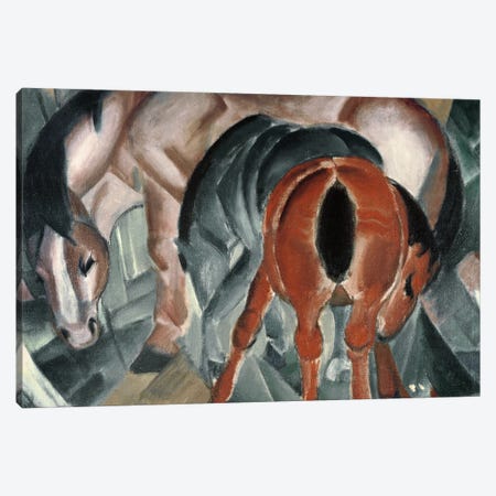 Horse with Two Foals, 1912  Canvas Print #BMN2699} by Franz Marc Canvas Art Print
