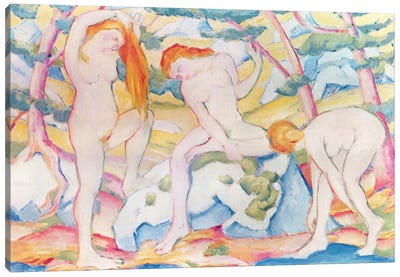Bathing Girls, 1910  Canvas Art Print - Franz Marc
