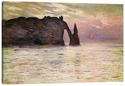Falaise d'Etretat, 1883  Canvas Art Print - Sunrise & Sunset Art