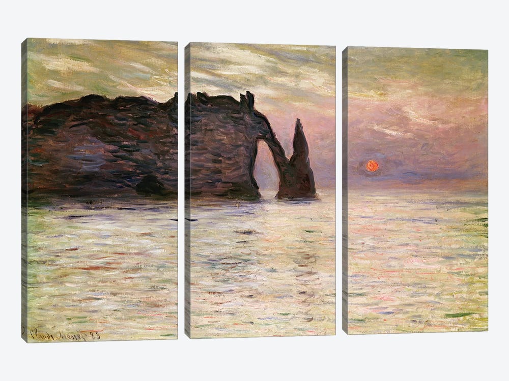 Falaise d'Etretat, 1883  by Claude Monet 3-piece Canvas Artwork