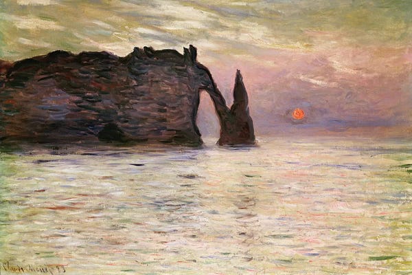 Claude Monet: Falaise d'Etretat, 1883  by Claude Monet