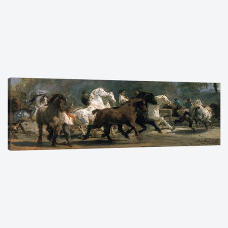 Study For The Horsemarket, 1852-54 Canvas Print #BMN2725} by Rosa Bonheur Canvas Artwork