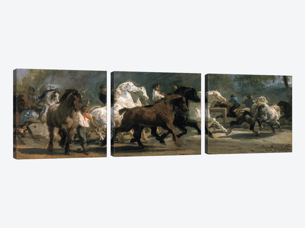 Study For The Horsemarket, 1852-54 3-piece Art Print