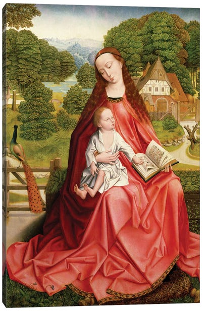Virgin and Child in a Garden  Canvas Art Print