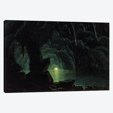 The Blue Grotto, Capri  Canvas Print #BMN2728} by Albert Bierstadt Art Print