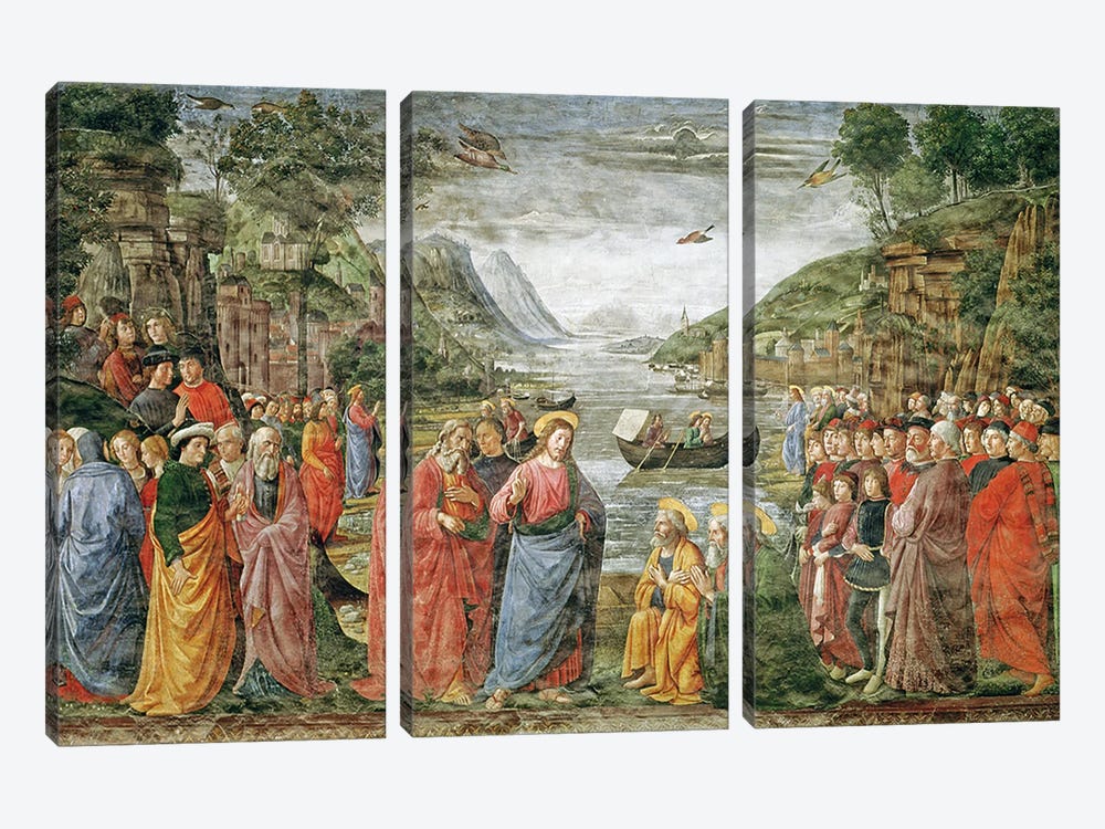 The Calling of SS. Peter and Andrew, 1481  3-piece Canvas Print