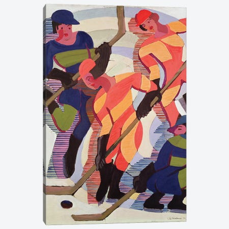 Hockey Players, 1934  Canvas Print #BMN2750} by Ernst Ludwig Kirchner Canvas Wall Art