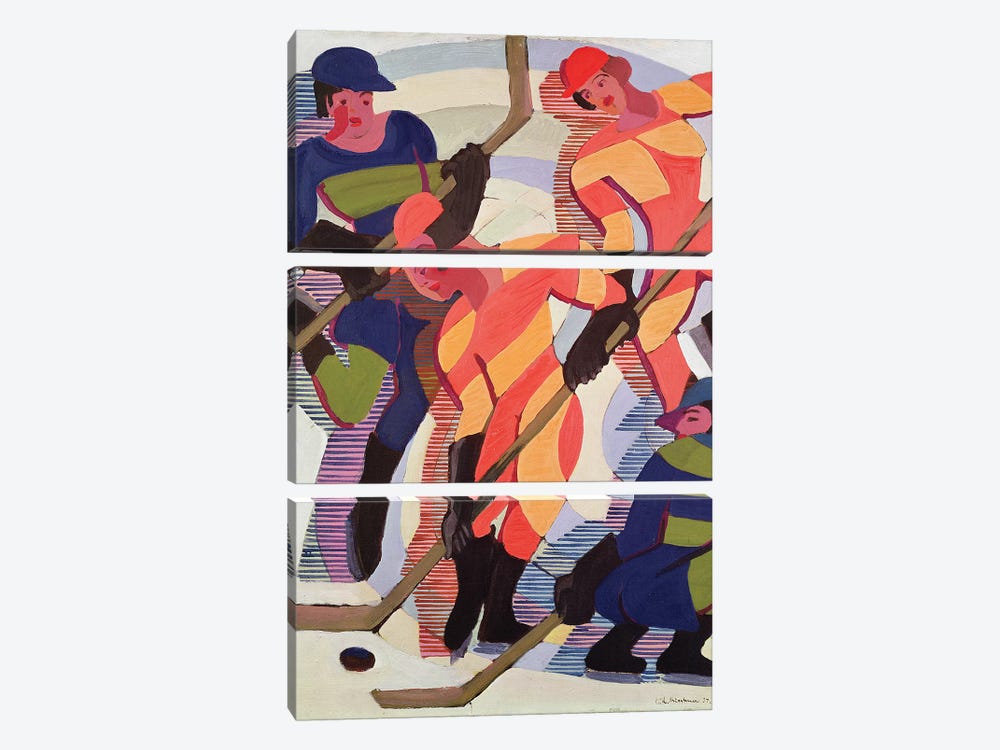 Hockey Players, 1934  by Ernst Ludwig Kirchner 3-piece Canvas Art Print