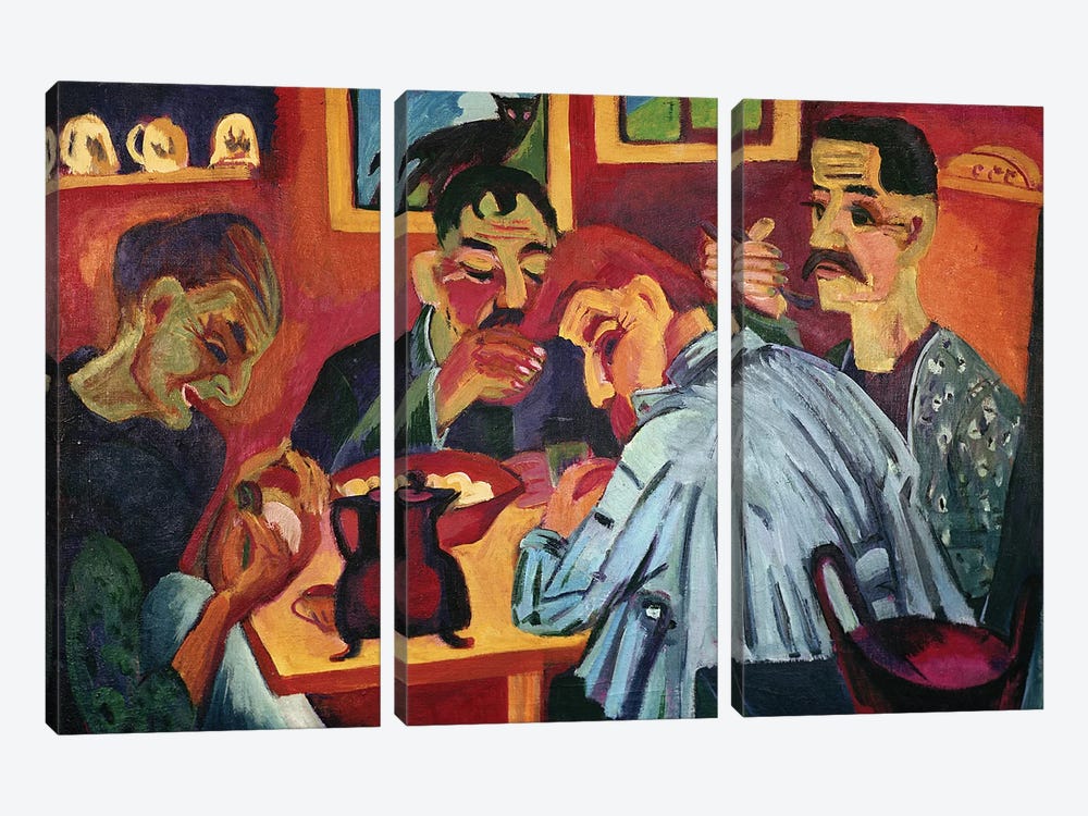 Peasants at Midday, 1920  by Ernst Ludwig Kirchner 3-piece Canvas Art