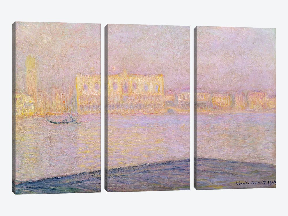 The Ducal Palace from San Giorgio, 1908  by Claude Monet 3-piece Art Print