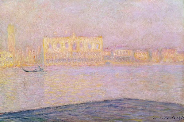 Villages & Towns: The Ducal Palace from San Giorgio, 1908  by Claude Monet
