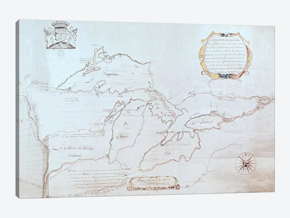 Map of the Great Lakes  by Jolliet 1-piece Art Print