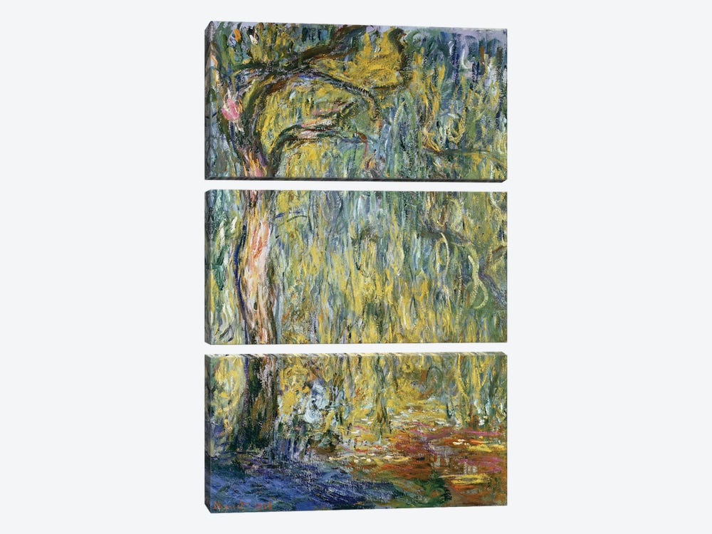 The Large Willow at Giverny, 1918  by Claude Monet 3-piece Canvas Art