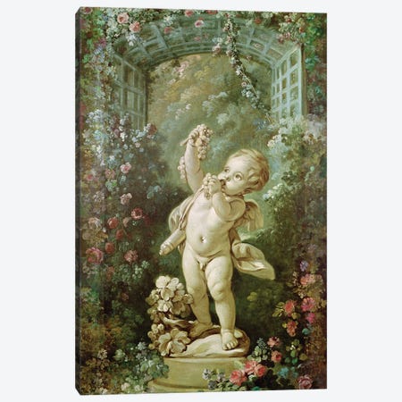 Cupid with Grapes  Canvas Print #BMN2767} by Francois Boucher Canvas Art