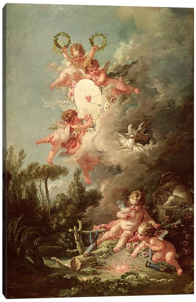 Cupid's Target, from 'Les Amours des Dieux', 1758  Canvas Art Print