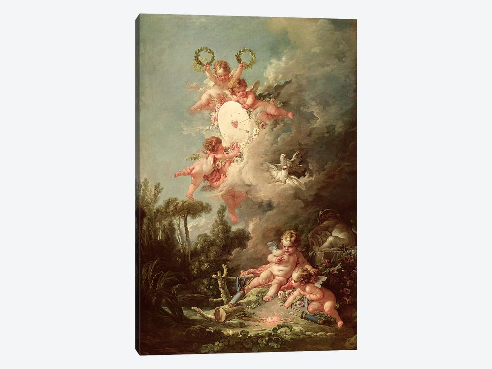 Cupid's Target, from 'Les Amours des Dieux', 1758  by Francois Boucher 1-piece Canvas Wall Art