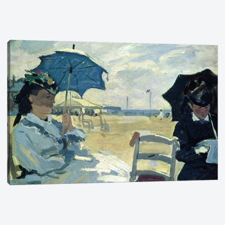 The Beach at Trouville, 1870  Canvas Print #BMN276} by Claude Monet Canvas Wall Art