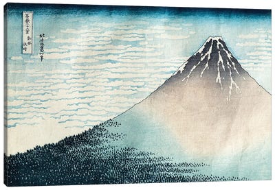 Fine Wind, Clear Morning (Red Fuji) c.1830-32 (Musee Guimet) Canvas Art Print - Japanese Décor