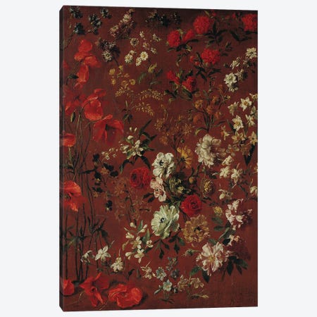Study of Flowers, 1720  Canvas Print #BMN2773} by Hyacinthe Rigaud Canvas Artwork