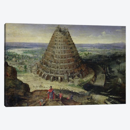 The Tower of Babel, 1594  Canvas Print #BMN2775} by Lucas van Valckenborch Canvas Art Print