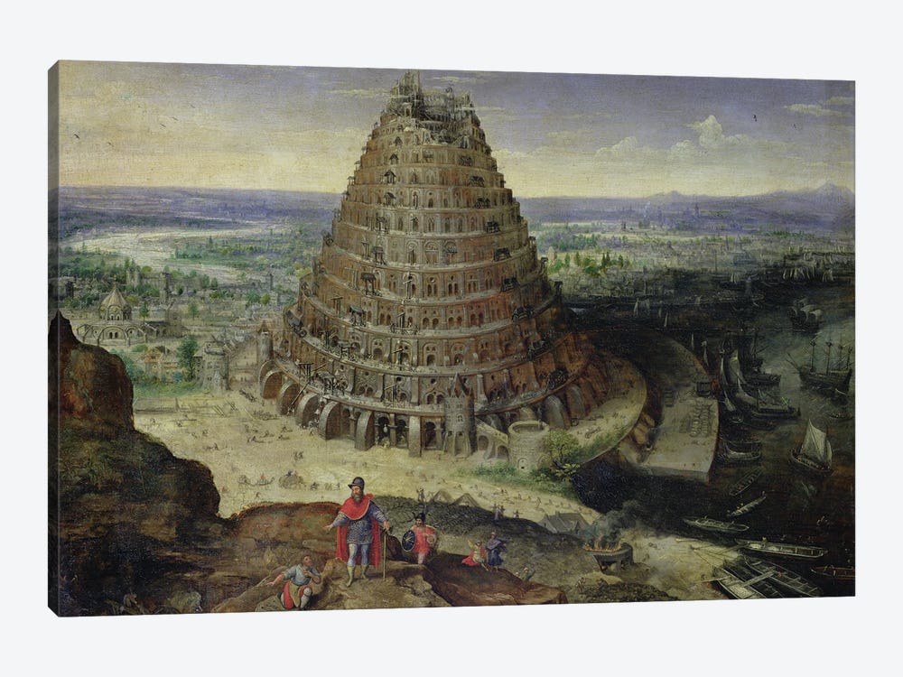 The Tower of Babel, 1594  by Lucas van Valckenborch 1-piece Canvas Artwork