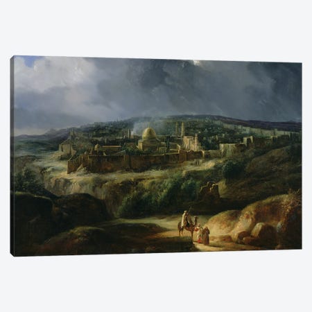 View of Jerusalem from the Valley of Jehoshaphat, 1825  Canvas Print #BMN2778} by Auguste Forbin Canvas Wall Art