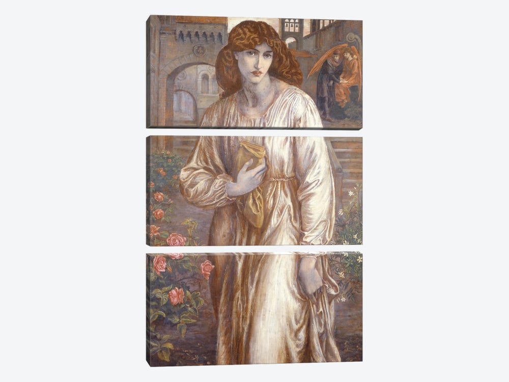 The Salutation  by Dante Gabriel Charles Rossetti 3-piece Canvas Art Print