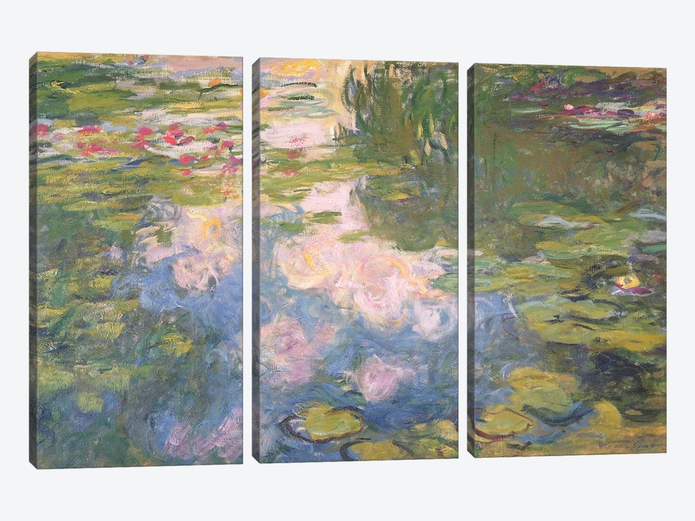 Nympheas, c.1919-22  by Claude Monet 3-piece Canvas Art Print